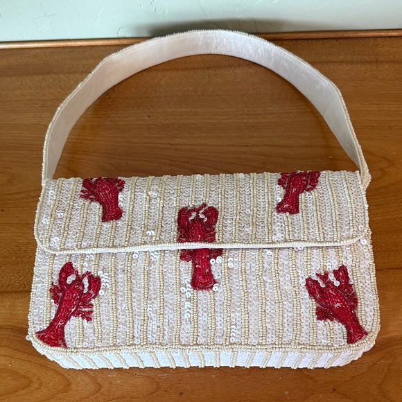 NWT Embroidered  and Beaded Lobster Bag